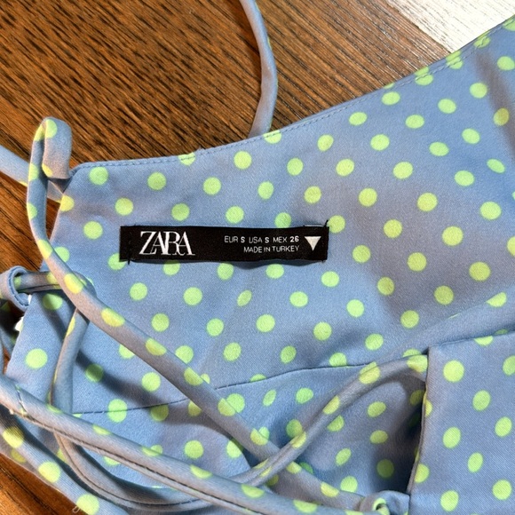 ZARA BLUE TIE TOP - size small - Picture 3 of 3